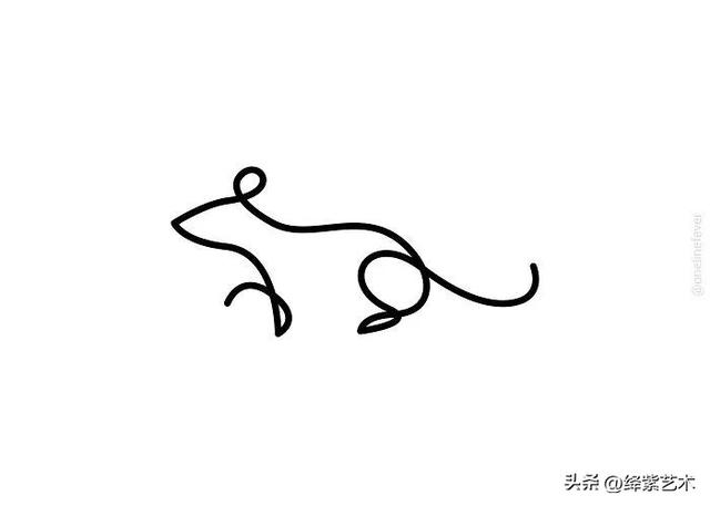 精炼至极！只用一笔画出来的动物，看得人舒适极了