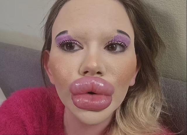 妹子丰唇27次，香肠嘴已经不足以形容了！疯狂到一天打6针